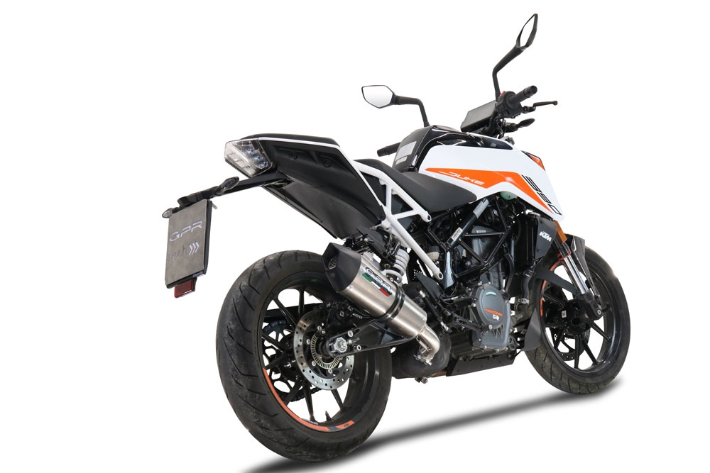 Scarico GPR compatibile con  Ktm Duke 250 2021-2023, GP Evo4 Titanium, Scarico omologato, silenziatore con db killer estraibile e raccordo specifico