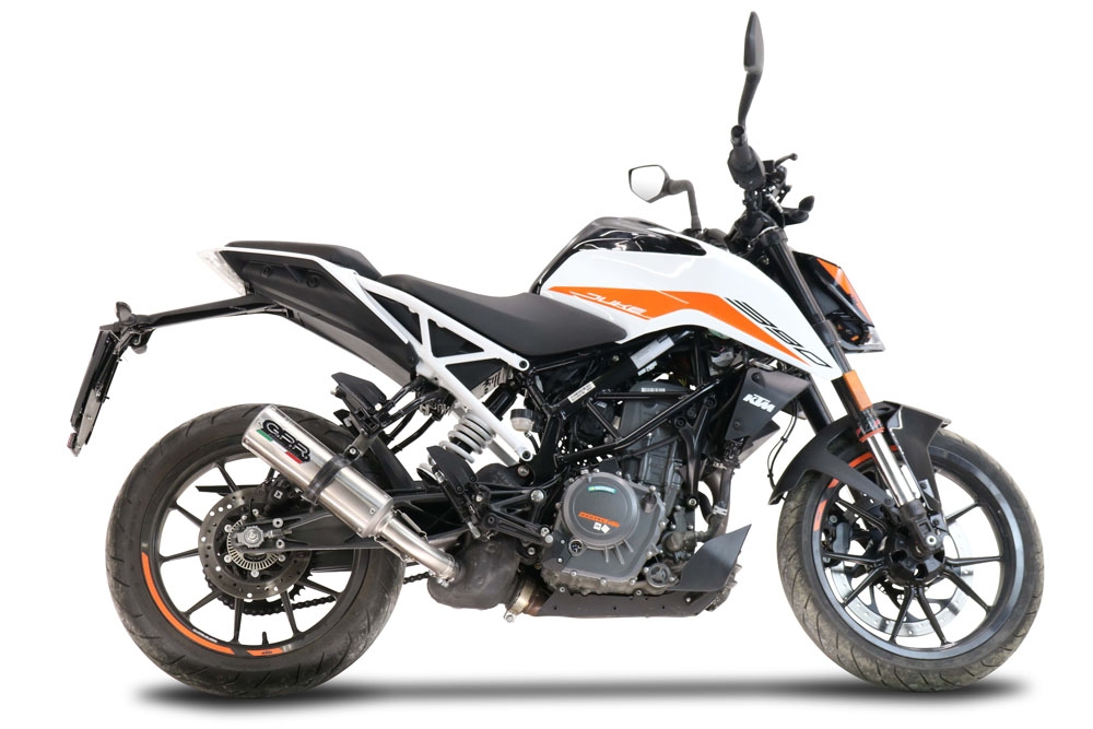 GPR exhaust compatible with  Ktm Duke 125 2021-2023, M3 Inox , Racing slip-on exhaust including link pipe 