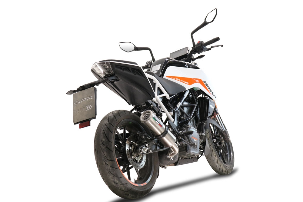 Scarico GPR compatibile con  Ktm Duke 390 2021-2024, M3 Inox , Scarico omologato, silenziatore con db killer estraibile e raccordo specifico