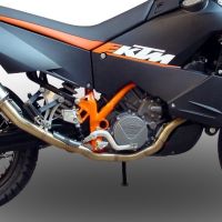 GPR exhaust compatible with  Ktm Lc8 950 Adventure - S  2003-2007, Dual Poppy, Homologated legal full system exhaust, including removable db killer and catalyst 