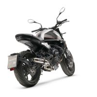 GPR exhaust compatible with  Moto Morini Seiemmezzo Scr 2022-2024, Deeptone Inox, Homologated legal Mid-full system exhaust, including removable db killer and catalyst  