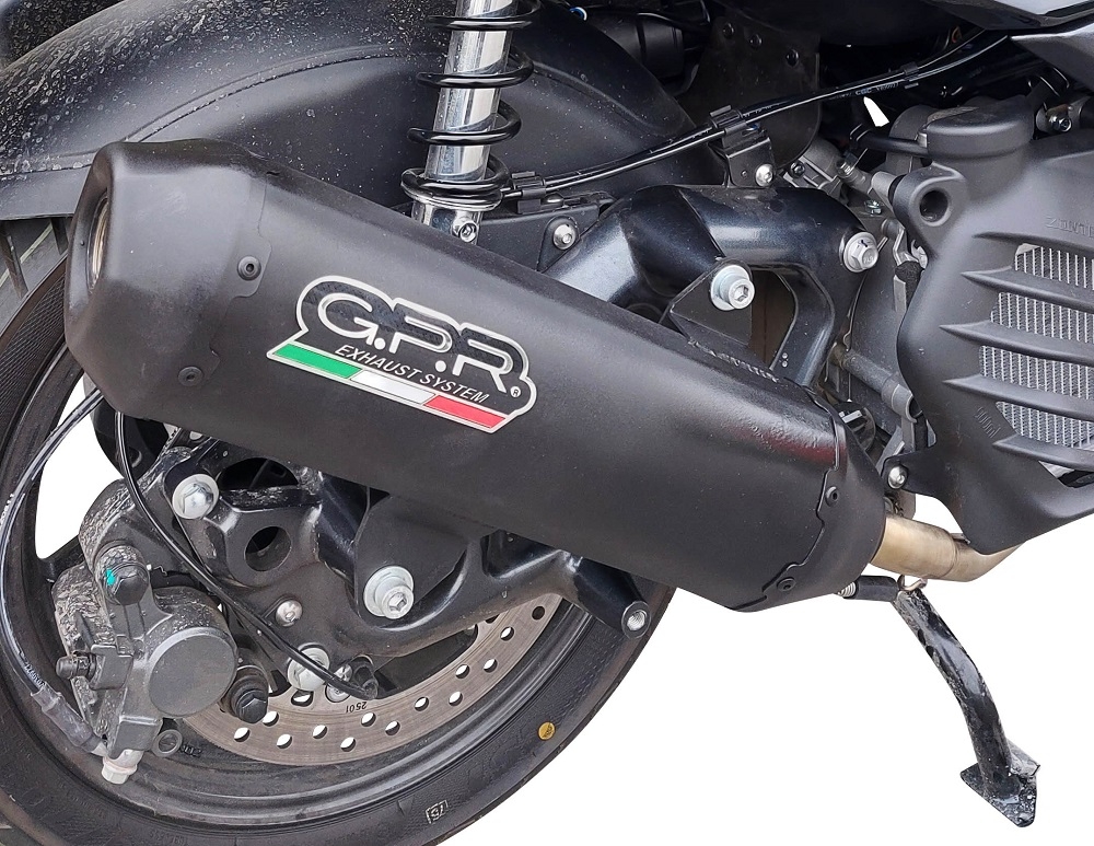 GPR exhaust compatible with  Bmw C 400 X -GT 2021-2024, Pentaroad Black, Slip-on exhaust legal for UK and non-EU markets including link pipe and removable db killer 