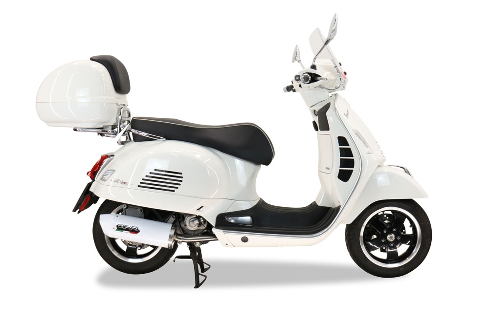 Scarico GPR compatibile con  Piaggio Vespa 300 Gts - Gtv - Touring - Super  2019-2020, Albus Ceramic, Scarico completo racing, fornito con db killer estraibile e collettore, non legale per uso stradale