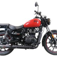 Scarico GPR compatibile con  Royal Enfield Meteor 350 2021-2023, Deeptone Nero, Terminale di scarico omologato, fornito con db killer estraibile, catalizzatore e raccordo specifico