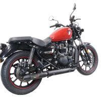 Scarico GPR compatibile con  Royal Enfield Meteor 350 2021-2023, Deeptone Nero, Terminale di scarico omologato, fornito con db killer estraibile, catalizzatore e raccordo specifico