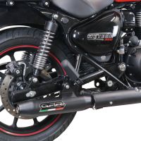 Scarico GPR compatibile con  Royal Enfield Meteor 350 2021-2023, Deeptone Nero, Terminale di scarico omologato, fornito con db killer estraibile, catalizzatore e raccordo specifico