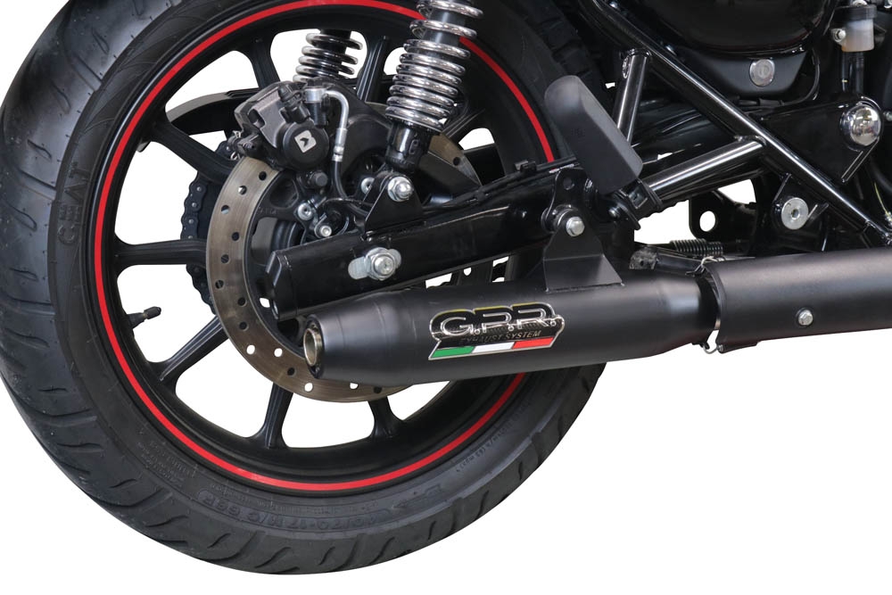 Scarico GPR compatibile con  Royal Enfield Meteor 350 2021-2023, Deeptone Nero, Terminale di scarico omologato, fornito con db killer estraibile, catalizzatore e raccordo specifico