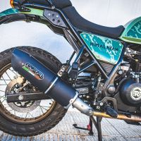 Scarico GPR compatibile con  Royal Enfield Himalayan 410 2021-2024, Furore Evo4 Nero, Terminale di scarico omologato,fornito con db killer estraibile,catalizzatore e collettore