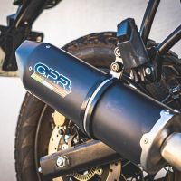 Scarico GPR compatibile con  Royal Enfield Himalayan 410 2021-2024, Furore Evo4 Nero, Terminale di scarico omologato,fornito con db killer estraibile,catalizzatore e collettore