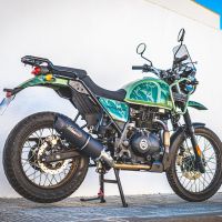 Scarico GPR compatibile con  Royal Enfield Himalayan 410 Diam.36mm 2017-2020, Furore Nero, Terminale di scarico racing, con raccordo, senza omologazione