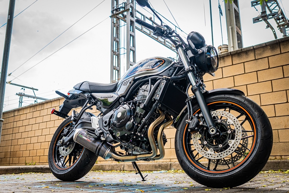 Scarico GPR compatibile con  Kawasaki Z 650 RS 2021-2023, Satinox Poppy , Scarico completo omologato per il rumore,fornito con db killer,catalizzatore conforme alla revisione e collettore