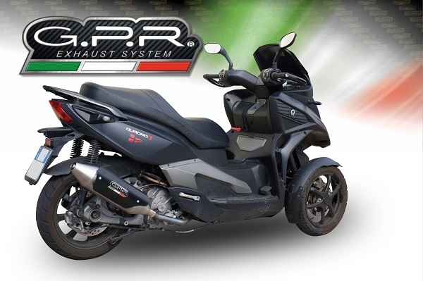 GPR exhaust compatible with  Quadro 350 D 2011-2013, Power Bomb, Homologated legal slip-on exhaust including removable db killer and link pipe 