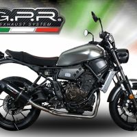 Scarico GPR compatibile con  Yamaha Xsr 700 2021-2024, Furore Nero, Scarico completo omologato,fornito con db killer estraibile,catalizzatore e collettore