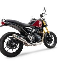 Scarico GPR compatibile con  Triumph Scrambler 400 X 2023-2025, Deeptone Inox, Scarico omologato, silenziatore con db killer estraibile e raccordo specifico