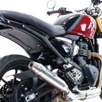 Scarico GPR compatibile con  Triumph Scrambler 400 X 2023-2025, Deeptone Inox, Scarico omologato, silenziatore con db killer estraibile e raccordo specifico