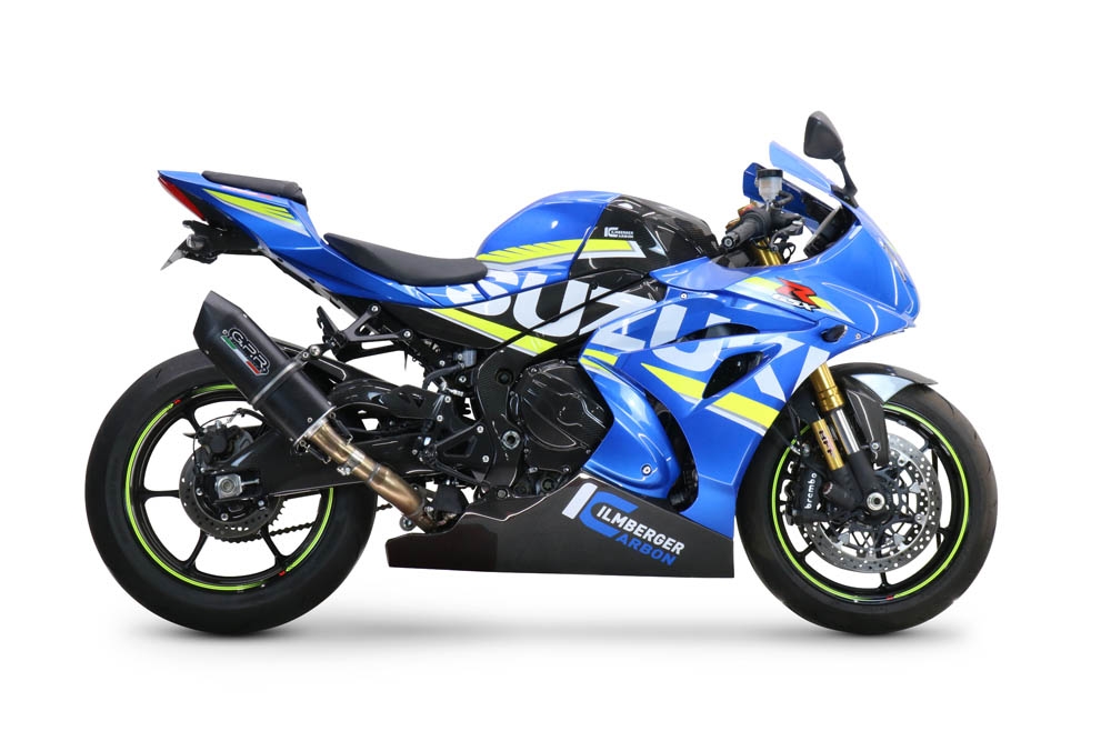 Scarico GPR compatibile con  Suzuki Gsx-R 1000 - 1000 R  2017-2020, Furore Nero, Terminale di scarico racing, con raccordo, senza omologazione