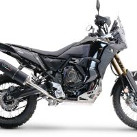 Scarico GPR compatibile con  Yamaha Tenere 700 2021-2024, Decatalizzatore + Paracoppa Titanio, Collettore decatalizzore, con anche paracoppa in titanio, applicazione racing