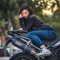 Scarico GPR compatibile con  Triumph Tiger 900 2020-2023, Furore Evo4 Nero, Scarico omologato, silenziatore con db killer estraibile e raccordo specifico