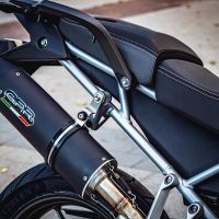 GPR exhaust compatible with  Triumph Tiger 850 2020-2024, Furore Evo4 Nero, Homologated legal slip-on exhaust including removable db killer and link pipe 