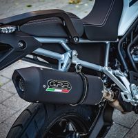 GPR exhaust compatible with  Triumph Tiger 850 2020-2024, Furore Evo4 Nero, Homologated legal slip-on exhaust including removable db killer and link pipe 