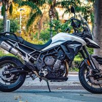 Scarico GPR compatibile con  Triumph Tiger 900 2020-2023, GP Evo4 Titanium, Scarico omologato, silenziatore con db killer estraibile e raccordo specifico