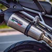 GPR exhaust compatible with  Triumph Tiger 900 2020-2023, GP Evo4 Titanium, Homologated legal slip-on exhaust including removable db killer and link pipe 