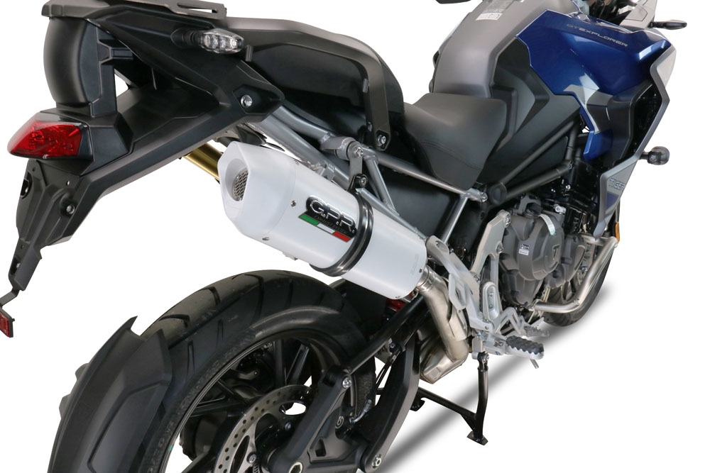 Scarico GPR compatibile con  Triumph Tiger 1200 Gt - Rally 2022-2024, Albus Evo4, Scarico omologato, silenziatore con db killer estraibile e raccordo specifico