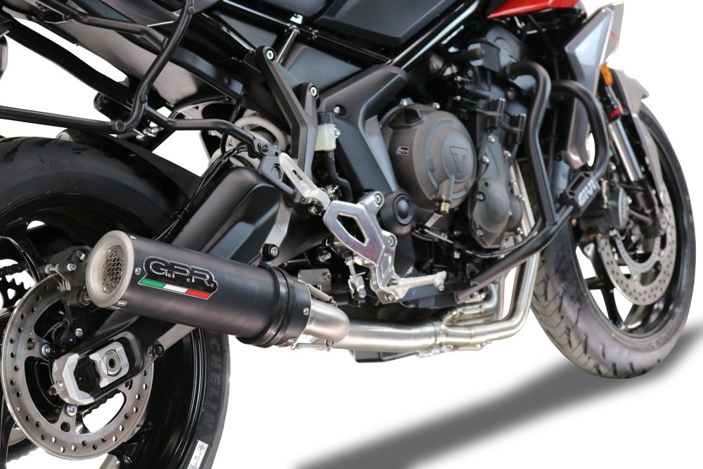 Scarico GPR compatibile con  Triumph Tiger Sport 660 2022-2024, M3 Black Titanium, Scarico completo omologato,fornito con db killer estraibile,catalizzatore e collettore