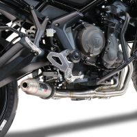 Scarico GPR compatibile con  Triumph Tiger Sport 660 2022-2024, Deeptone Inox, Scarico completo racing, fornito con db killer estraibile e collettore, non conforme per uso stradale