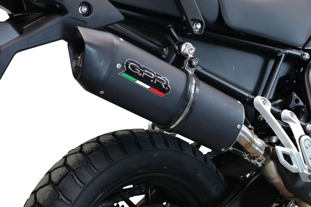 Scarico GPR compatibile con  Triumph Tiger 850 2023-2024, Furore Evo4 Nero, Scarico omologato, silenziatore con db killer estraibile e raccordo specifico