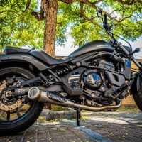 Scarico GPR compatibile con  Kawasaki Vulcan 650 S 2017-2020, Powercone Evo, Scarico completo omologato,fornito con db killer estraibile,catalizzatore e collettore