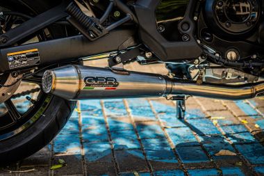 Scarico GPR compatibile con  Kawasaki Vulcan 650 S 2017-2020, Ultracone, Scarico completo omologato,fornito con db killer estraibile,catalizzatore e collettore