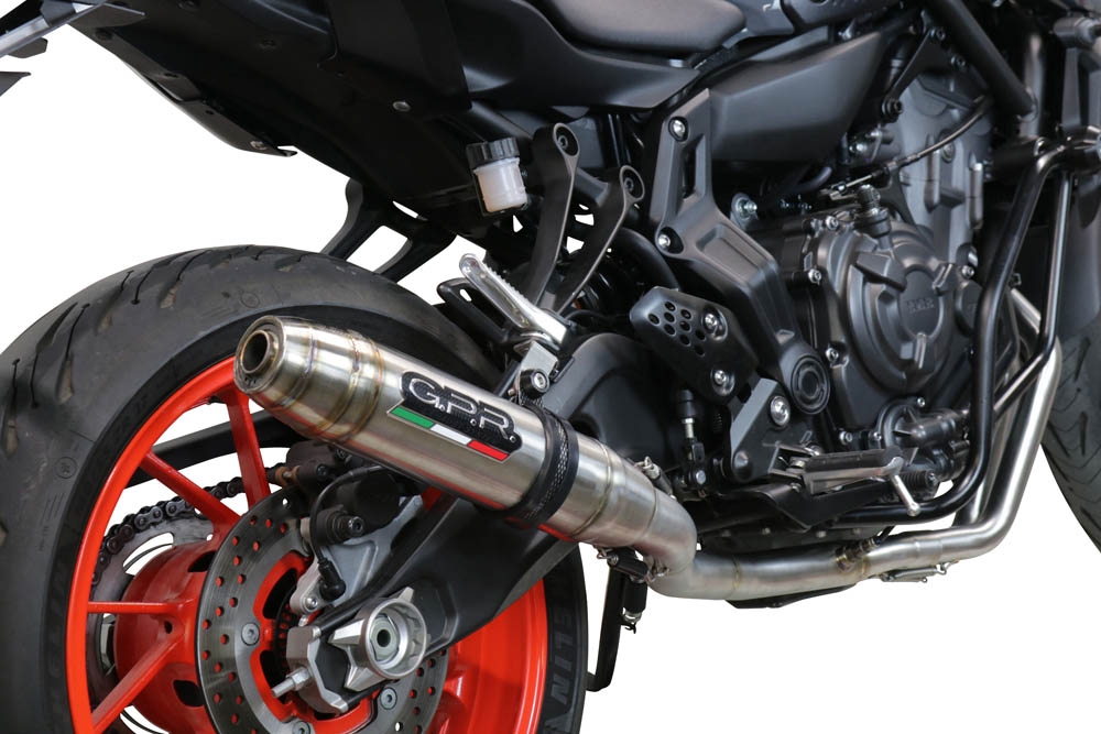 Scarico GPR compatibile con  Yamaha Mt-07  2021-2024, Deeptone Inox, Scarico completo racing, fornito con db killer estraibile e collettore, non conforme per uso stradale