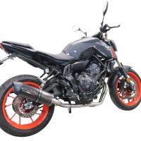 GPR exhaust compatible with  Yamaha Mt-07  2021-2024, Furore Evo4 Poppy, Homologated legal full system exhaust, including removable db killer and catalyst 