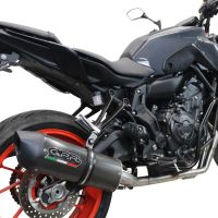 GPR exhaust compatible with  Yamaha Mt-07  2021-2024, Furore Evo4 Poppy, Homologated legal full system exhaust, including removable db killer and catalyst 