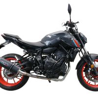 Scarico GPR compatibile con  Yamaha Mt-07  2021-2024, Furore Nero, Scarico completo racing, fornito con db killer estraibile e collettore, non conforme per uso stradale