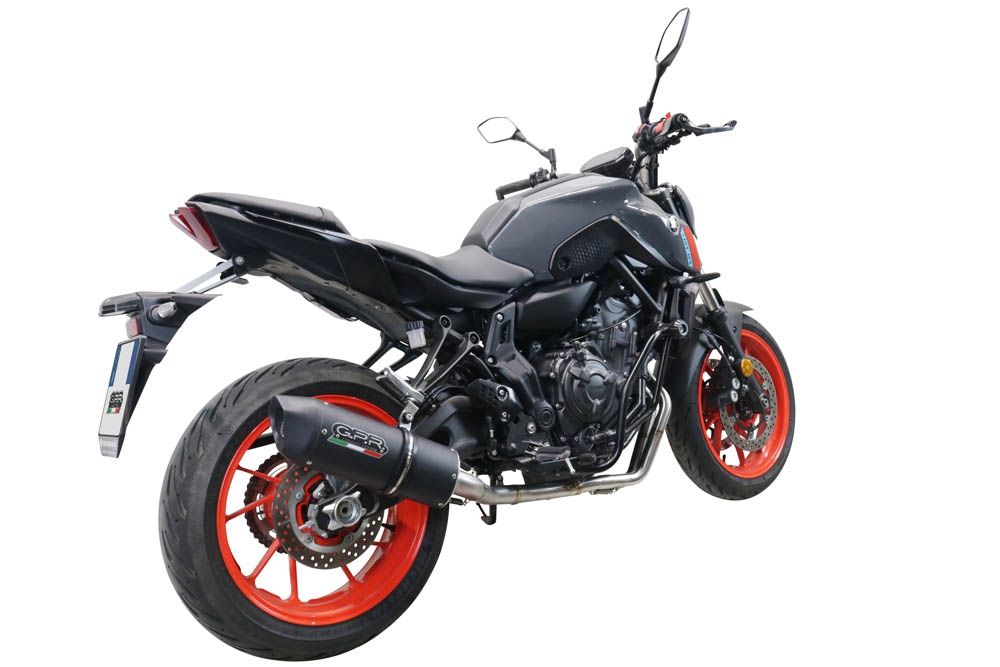 Scarico GPR compatibile con  Yamaha Mt-07  2021-2024, Furore Nero, Scarico completo racing, fornito con db killer estraibile e collettore, non conforme per uso stradale