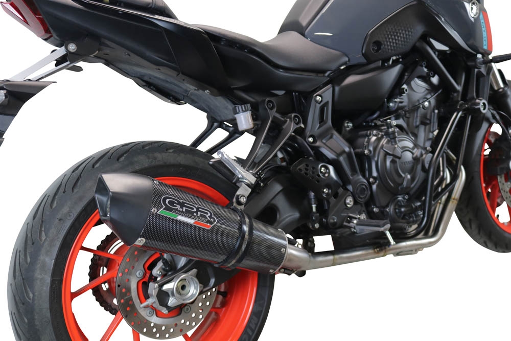 Scarico GPR compatibile con  Yamaha Mt-07  2021-2024, GP Evo4 Poppy, Scarico completo omologato,fornito con db killer estraibile,catalizzatore e collettore