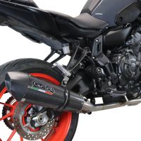 GPR exhaust compatible with  Yamaha Mt-07  2021-2024, GP Evo4 Poppy, Homologated legal full system exhaust, including removable db killer and catalyst 