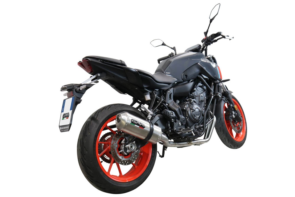 Scarico GPR compatibile con  Yamaha Mt-07  2014-2016, Satinox , Scarico completo omologato,fornito con db killer estraibile,catalizzatore e collettore