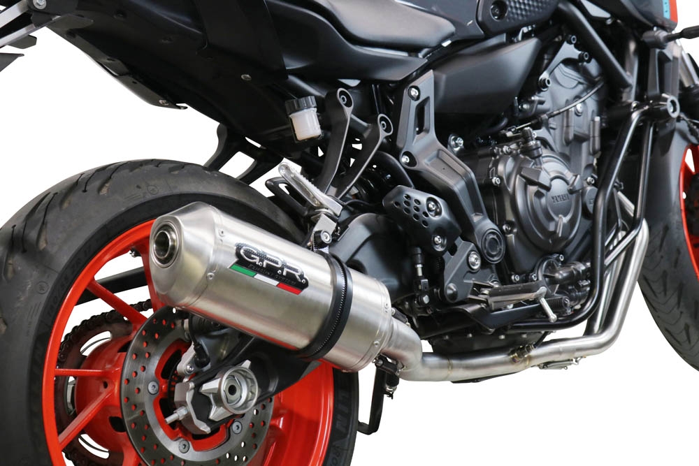 Scarico GPR compatibile con  Yamaha Xsr 700 2021-2024, Satinox , Scarico completo omologato,fornito con db killer estraibile,catalizzatore e collettore