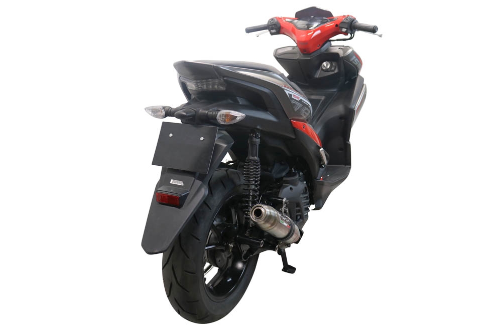 GPR exhaust compatible with  Yamaha Aerox 155 2021-2022, Deeptone Inox, Racing full system exhaust, including removable db killer 