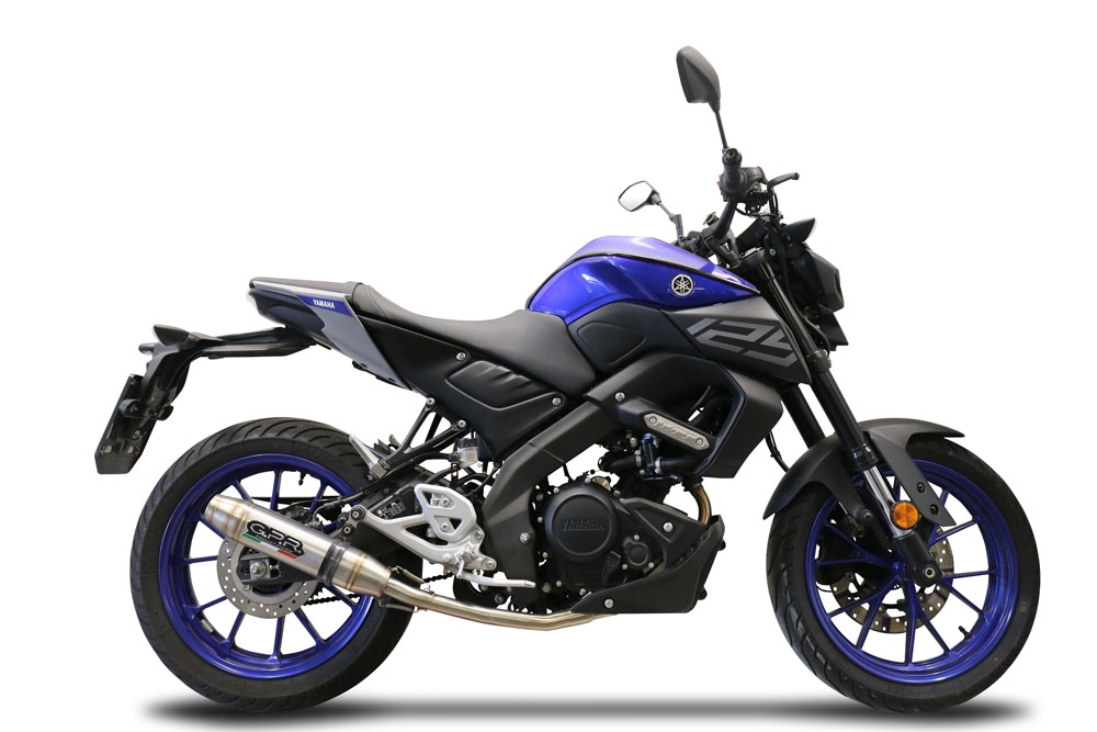 GPR exhaust compatible with  Yamaha Mt 125 2021-2024, Deeptone Inox, Homologated legal full system exhaust, including removable db killer and catalyst 