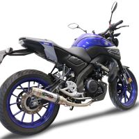 GPR exhaust compatible with  Yamaha Mt 125 2021-2024, Deeptone Inox, Homologated legal full system exhaust, including removable db killer and catalyst 