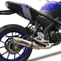 GPR exhaust compatible with  Yamaha Mt 125 2021-2024, Deeptone Inox, Homologated legal full system exhaust, including removable db killer and catalyst 