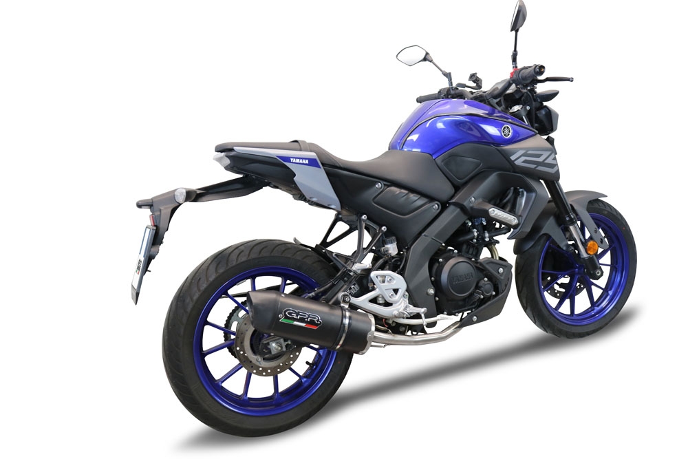 Scarico GPR compatibile con  Yamaha Mt 125 2020-2020, Furore Evo4 Nero, Scarico completo omologato,fornito con db killer estraibile,catalizzatore e collettore