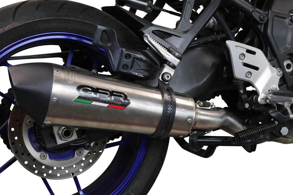 Scarico GPR compatibile con  Yamaha Tracer 9 2021-2024, GP Evo4 Titanium, Scarico completo omologato,fornito con db killer estraibile,catalizzatore e collettore