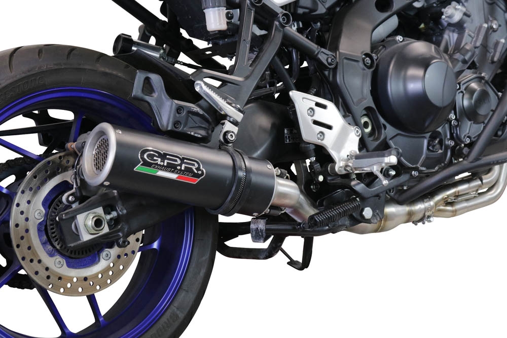 Scarico GPR compatibile con  Yamaha Tracer 9 2021-2024, M3 Black Titanium, Scarico completo omologato,fornito con db killer estraibile,catalizzatore e collettore