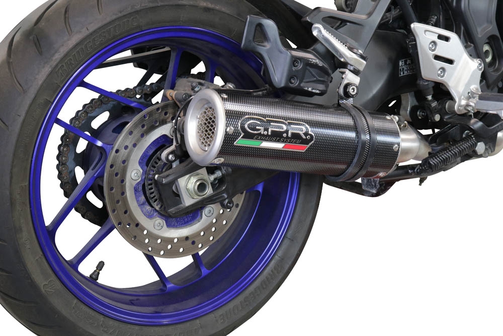 Scarico GPR compatibile con  Yamaha Tracer 9 2021-2023, M3 Poppy , Scarico completo omologato,fornito con db killer estraibile,catalizzatore e collettore