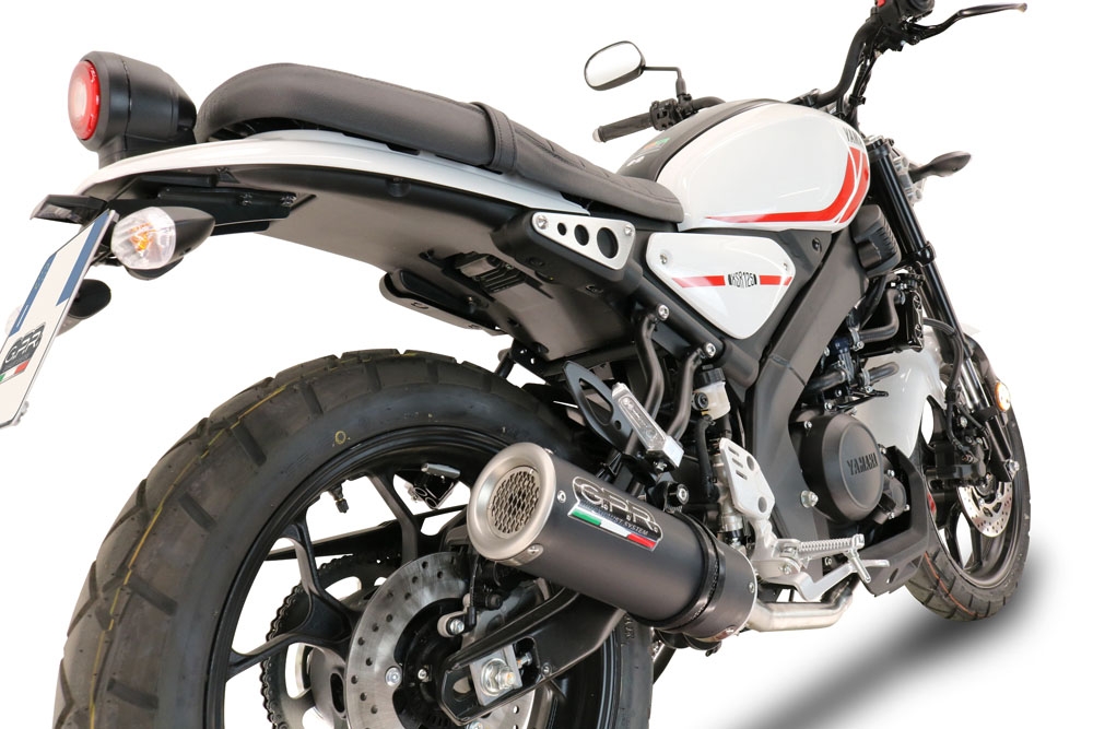 Scarico GPR compatibile con  Yamaha XSR 125 2021-2024, M3 Black Titanium, Scarico completo omologato,fornito con db killer estraibile,catalizzatore e collettore